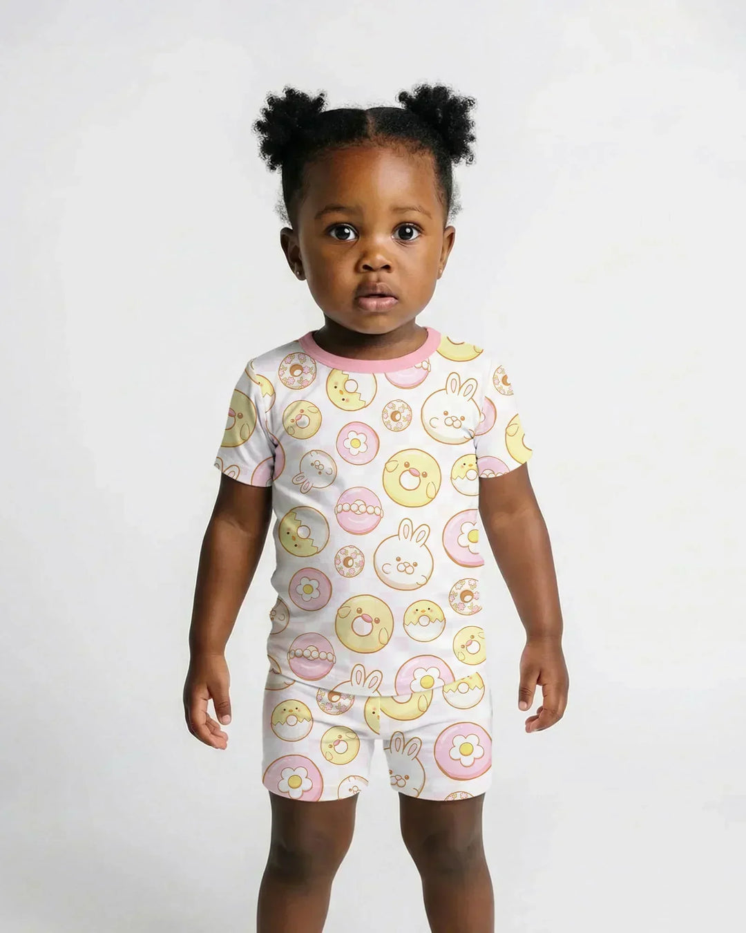 Easter Donuts Bamboo Two Piece Short Sleeve Shorts Pajama Set