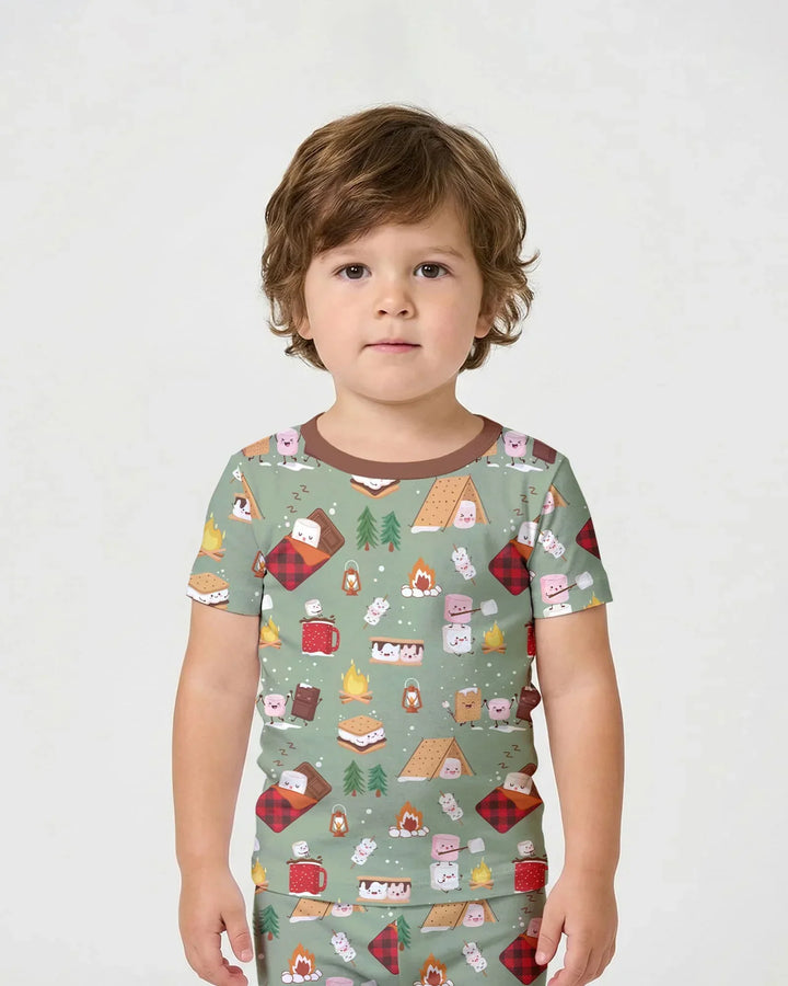 Campfire Bamboo Two Piece Short Sleeve Shorts Pajama Set