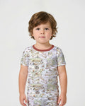 Pirate Treasure Map Daddy & Baby Matching Bamboo Two Piece Short Sleeve Shorts Pajama Set