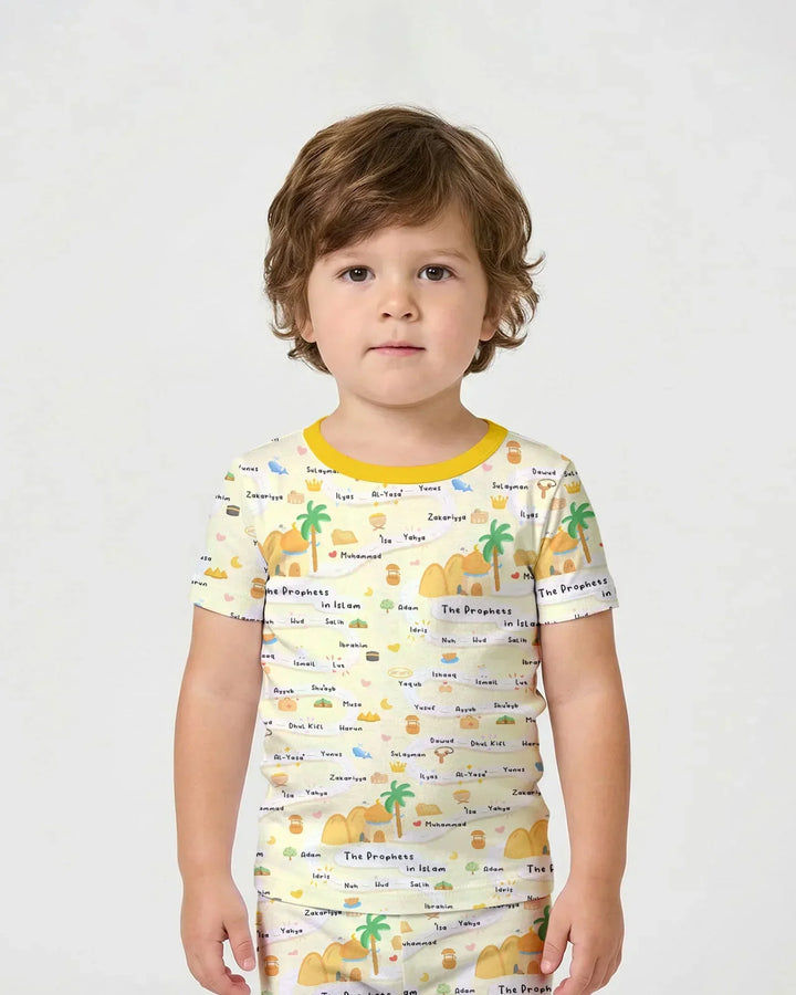 The Prophets in Islam Bamboo Two Piece Short Sleeve Shorts Pajama Set