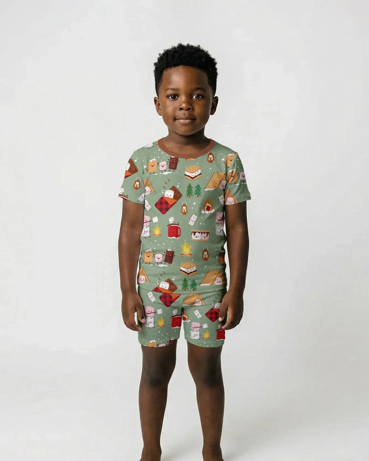 Campfire Bamboo Two Piece Short Sleeve Shorts Pajama Set