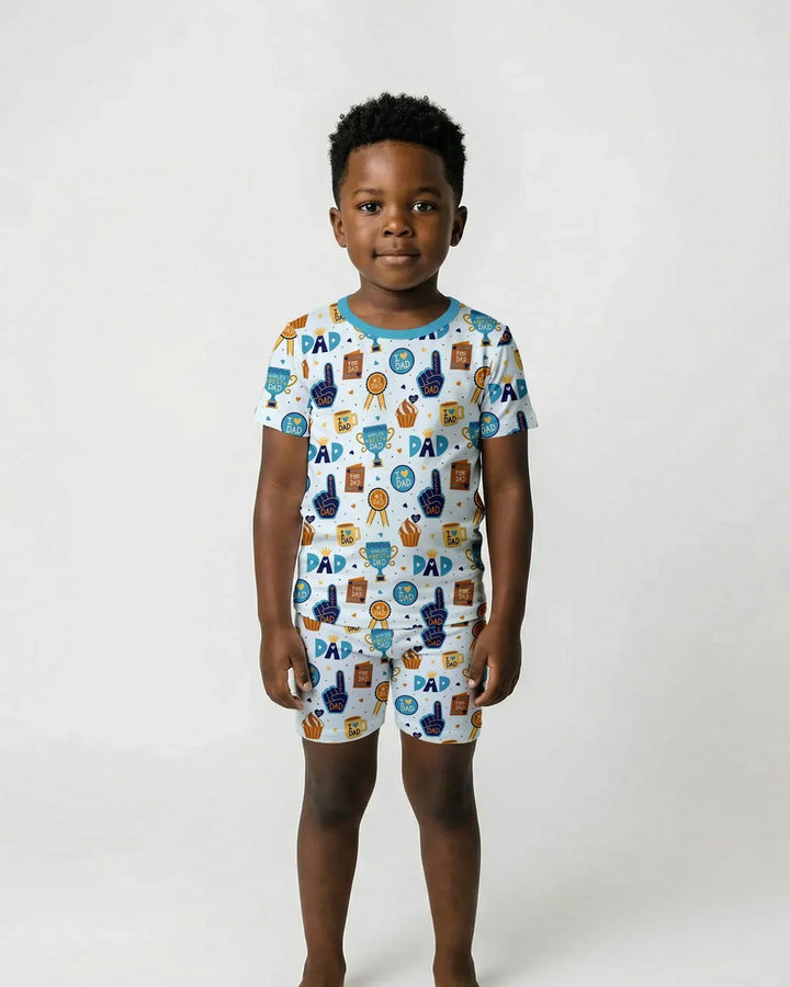 World's Best Dad Bamboo Two Piece Short Sleeve Shorts Pajama Set