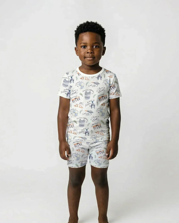 Ephesians 6:10-18 Armor of God Bamboo Two Piece Short Sleeve Shorts Pajama Set