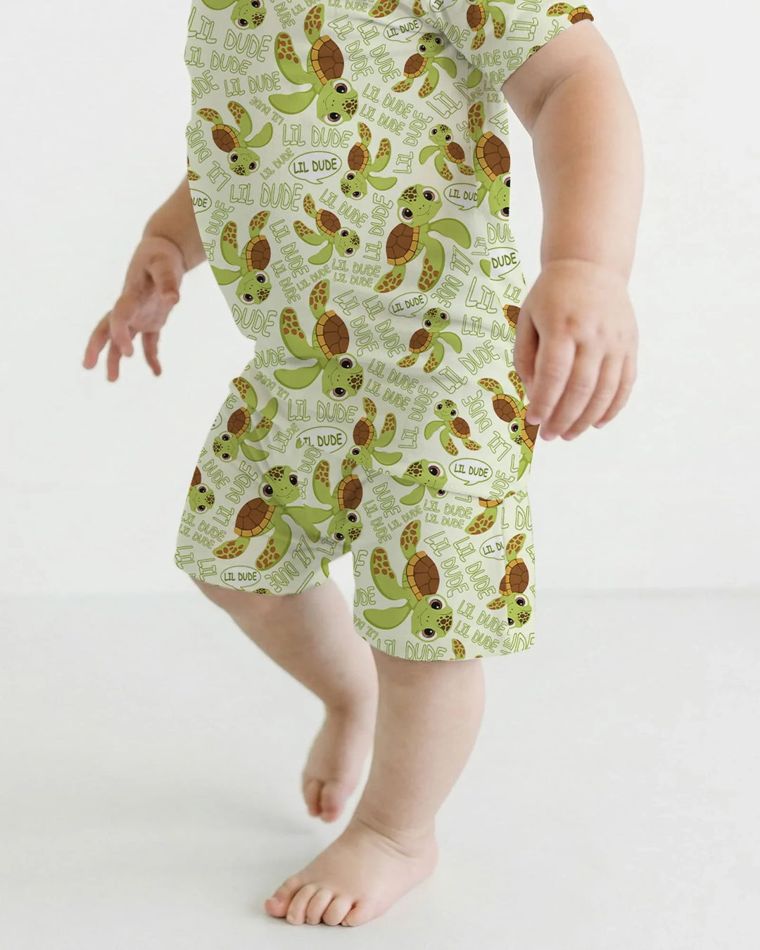 Father and Son Turtle Bamboo Two Piece Short Sleeve Shorts Pajama Set