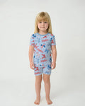Girly Patriotic Bamboo Two Piece Short Sleeve Shorts Pajama Set