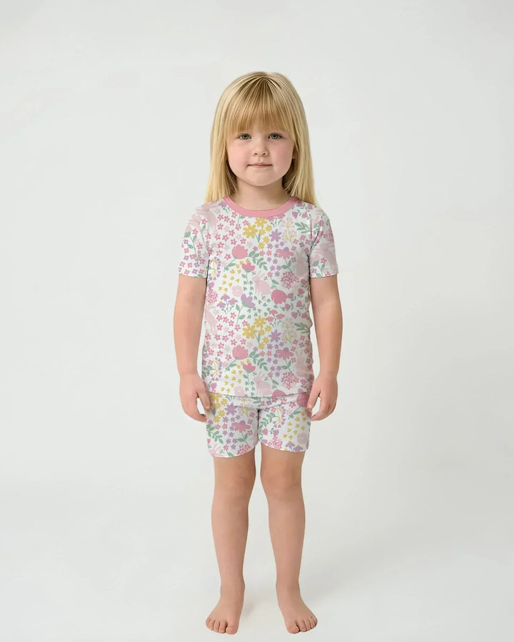 Spring Garden Bamboo Two Piece Short Sleeve Shorts Pajama Set