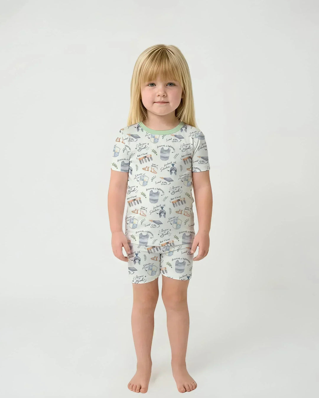 Ephesians 6:10-18 Armor of God Bamboo Two Piece Short Sleeve Shorts Pajama Set