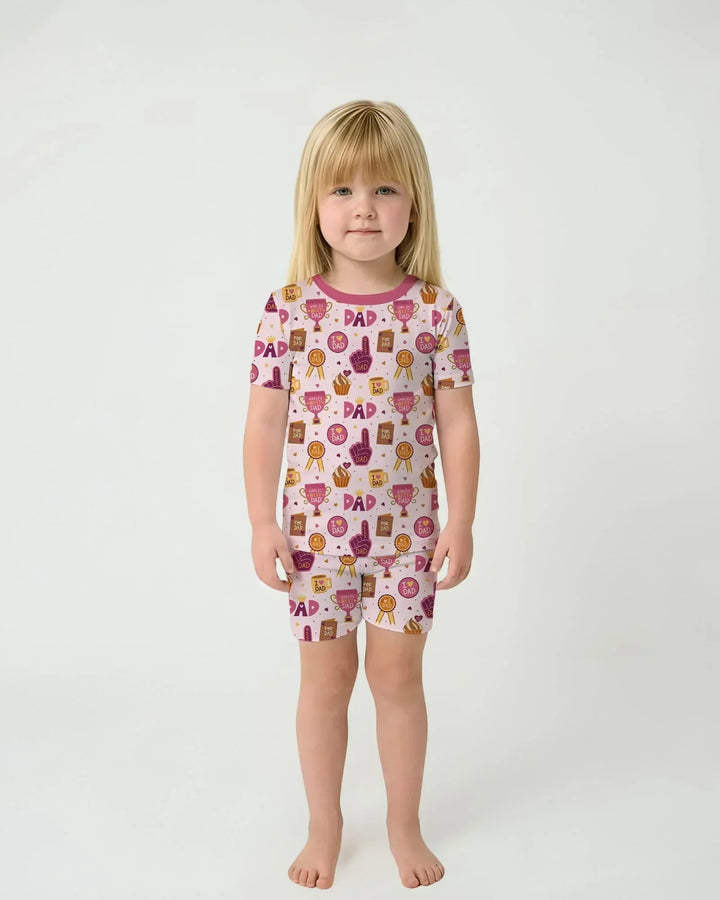 World's Best Dad Bamboo Two Piece Short Sleeve Shorts Pajama Set