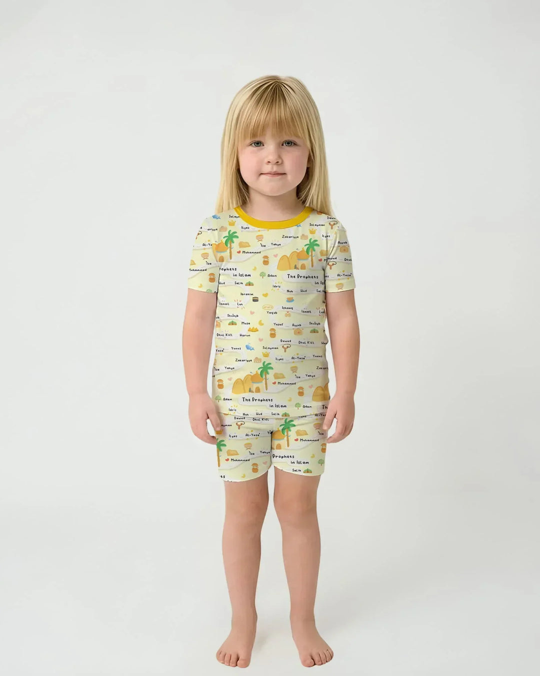 The Prophets in Islam Bamboo Two Piece Short Sleeve Shorts Pajama Set