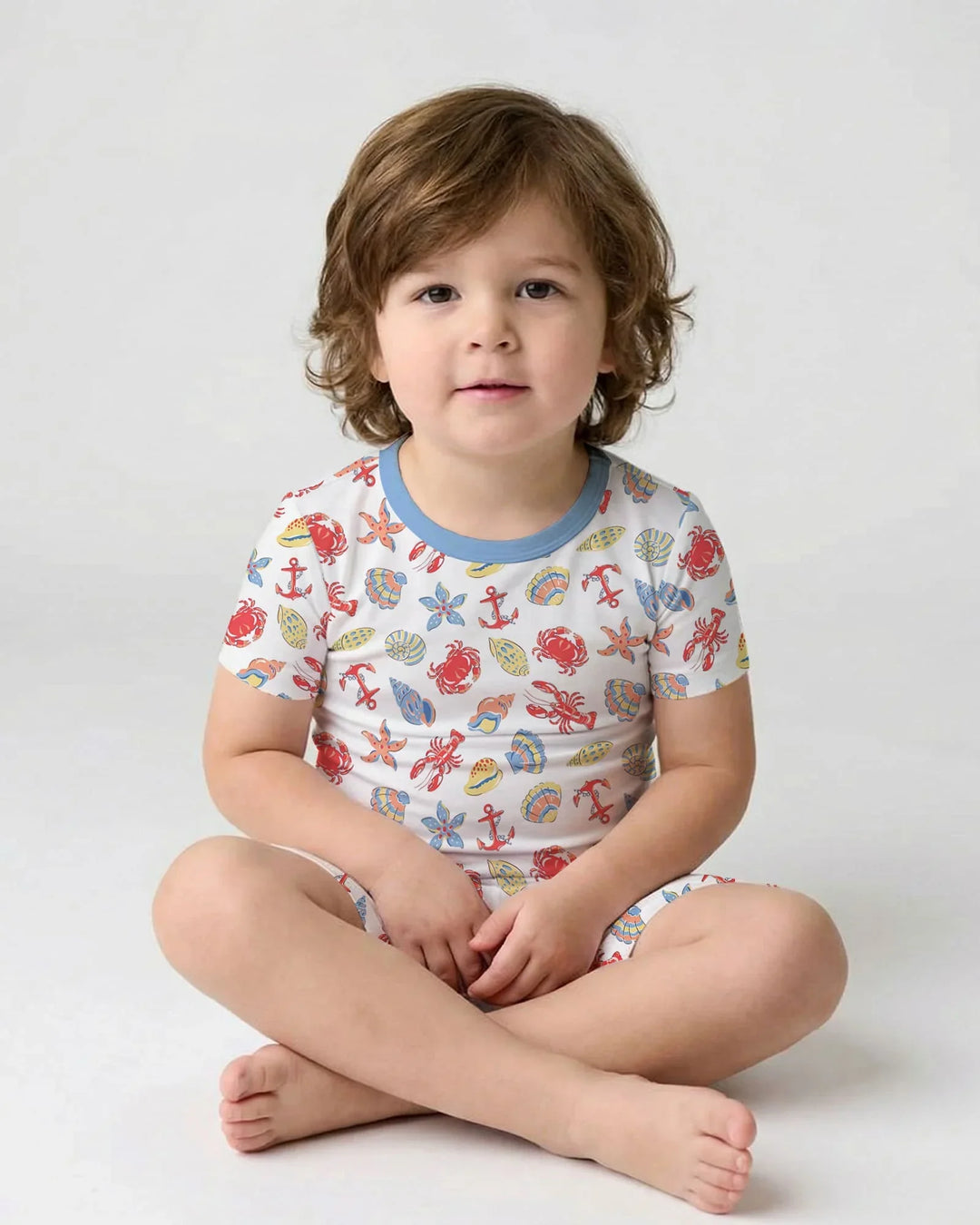 Catch Of The Day Family Matching Bamboo Two Piece Short Sleeve Shorts Pajama Set
