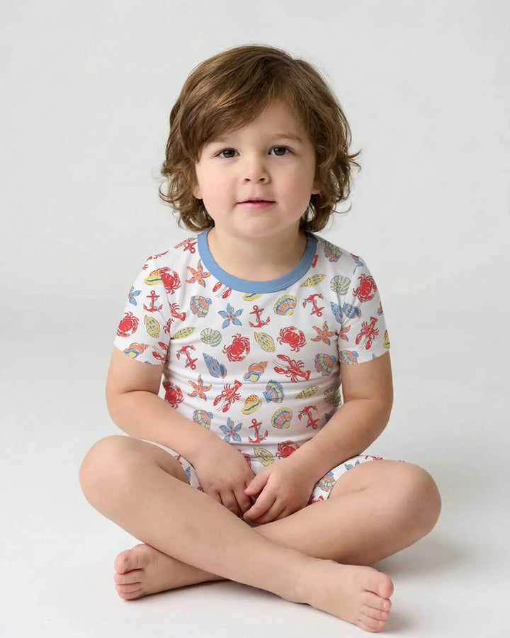 Catch Of The Day Family Matching Bamboo Two Piece Short Sleeve Shorts Pajama Set