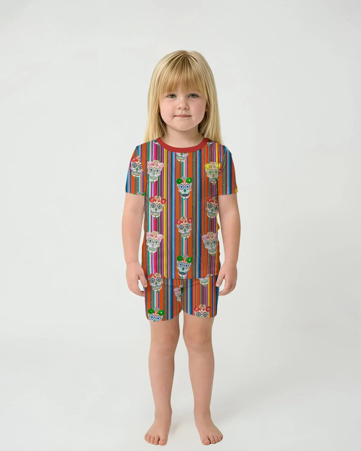 Cinco De Mayo Sparkle Two Piece Short Sleeve Shorts Pajama Set