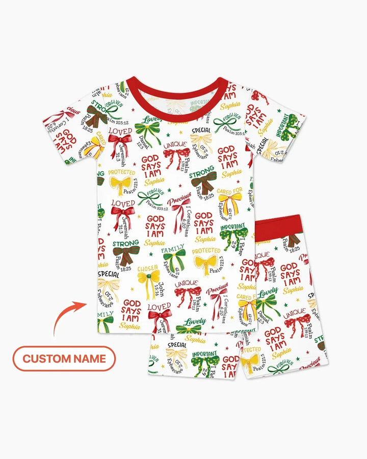 Juneteenth God Says I AM Bamboo Two Piece Short Sleeve Shorts Pajama Set