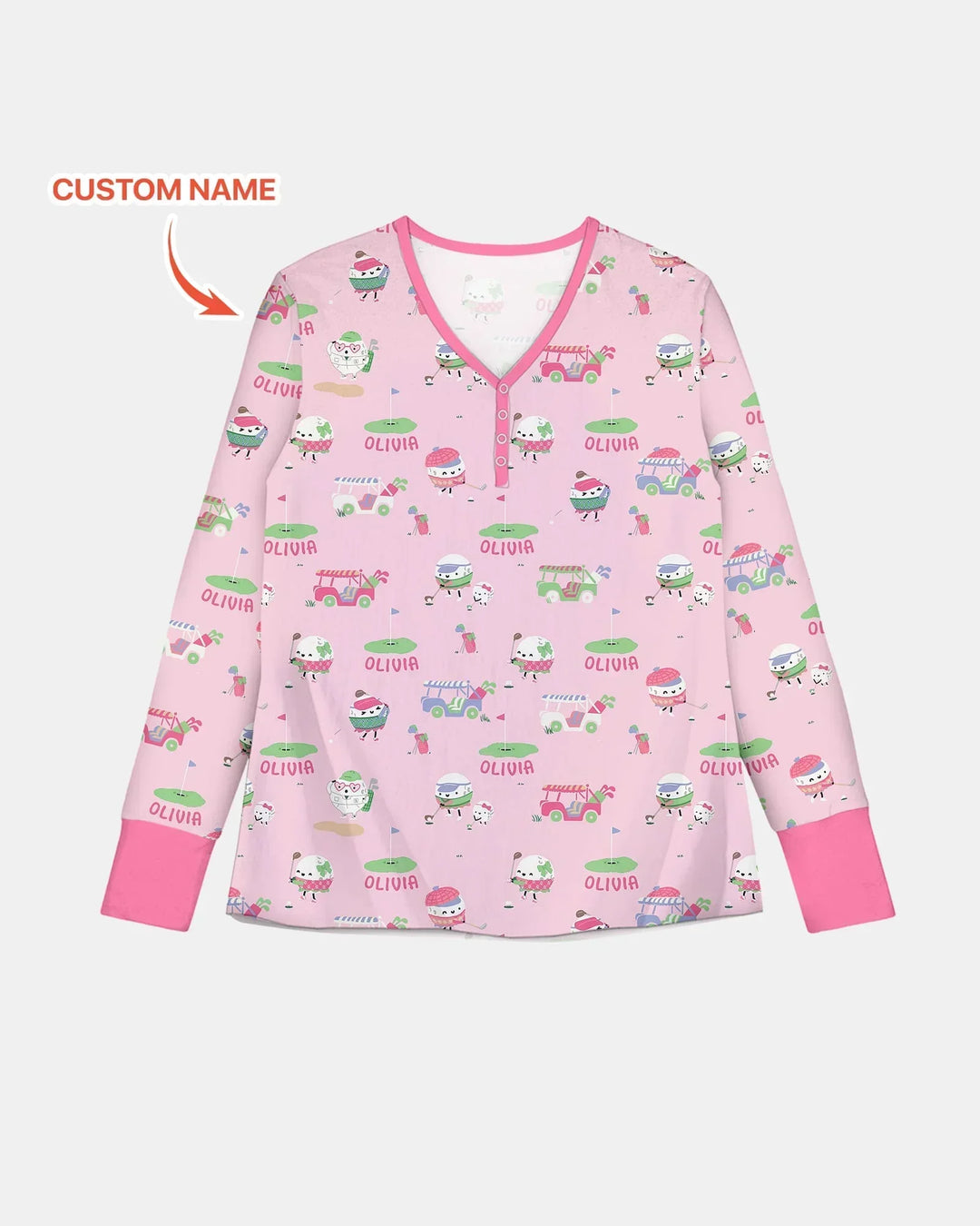 Cute Golf ball Bamboo Women Pajama Set