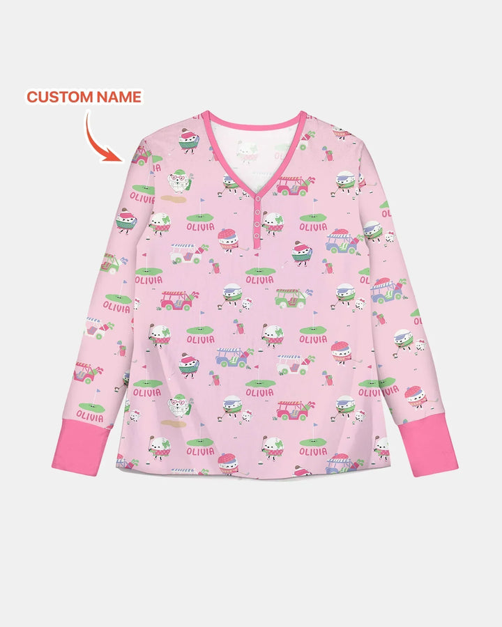 Cute Golf ball Bamboo Women Pajama Set