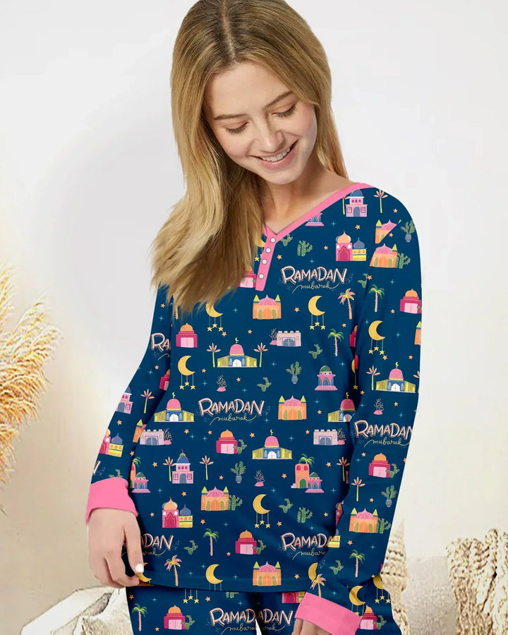 Ramadan Kareem Family Matching Bamboo Women Pajama Set