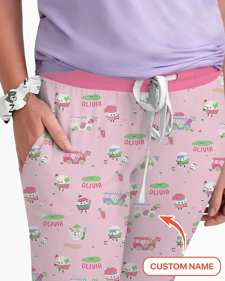 Cute Golf ball Bamboo Women Pajama Set