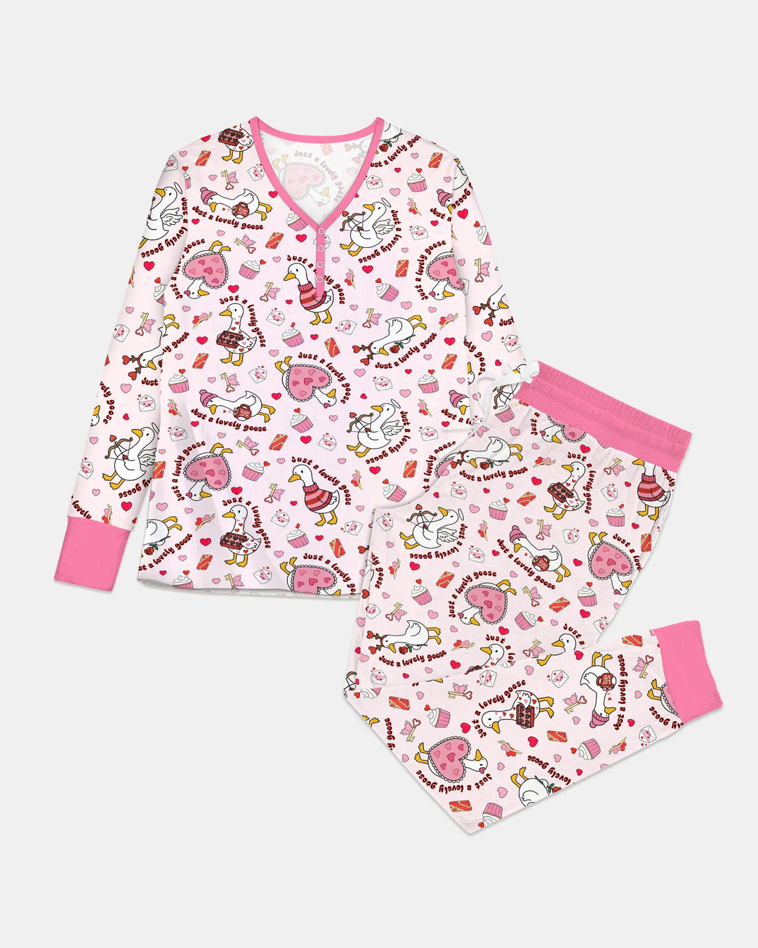 Valentine Silly Goose Bamboo Women Pajama Set