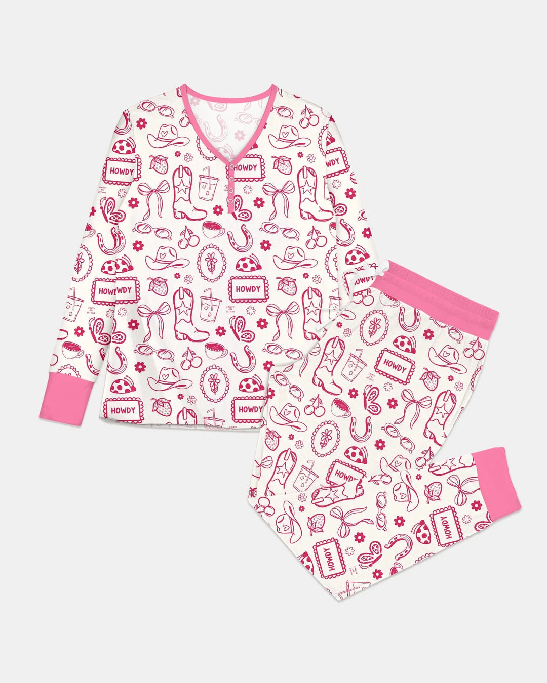 Doodle Wild West Cowgirl Bamboo Women Pajama Set