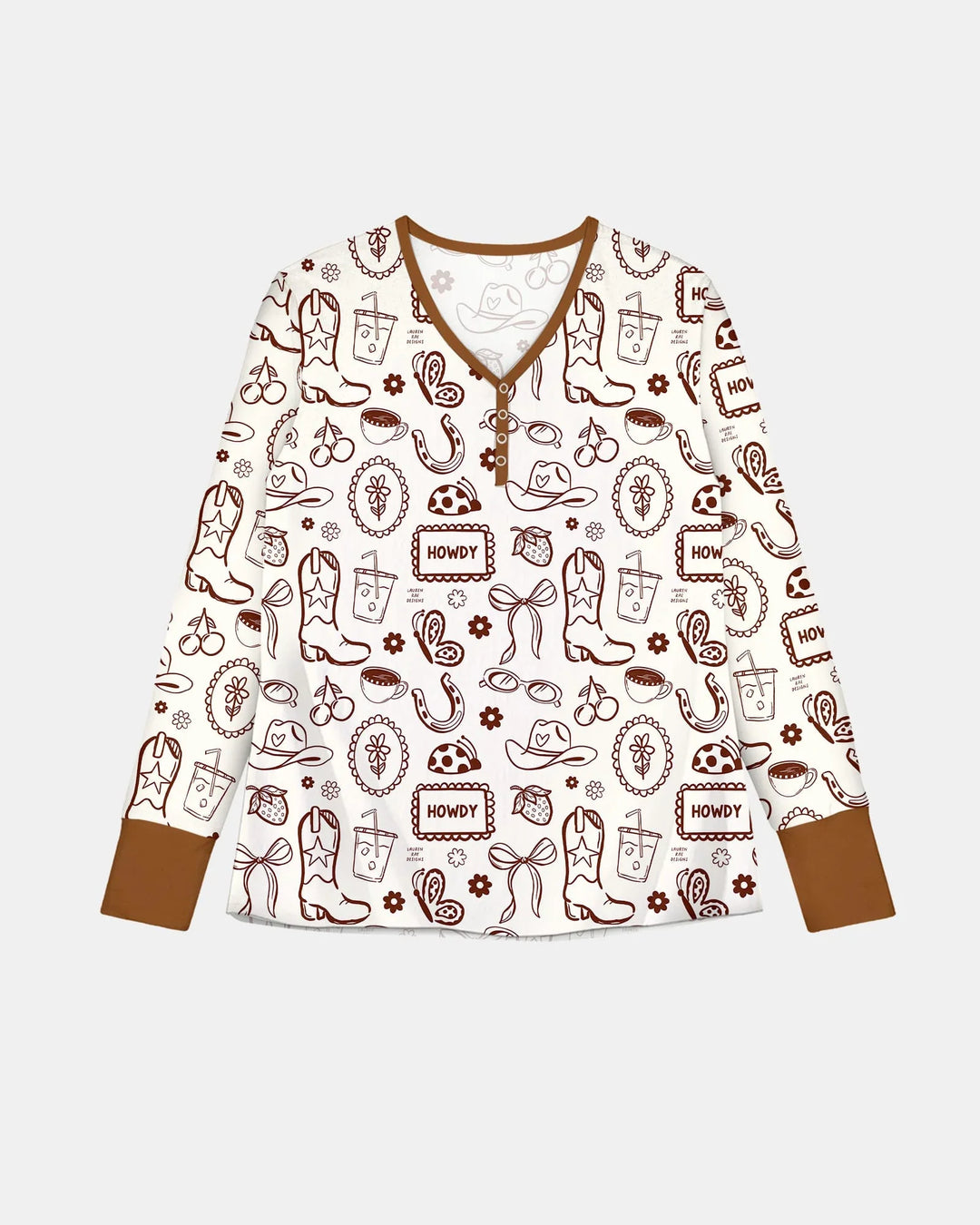 Doodle Wild West Cowgirl Bamboo Women Pajama Set
