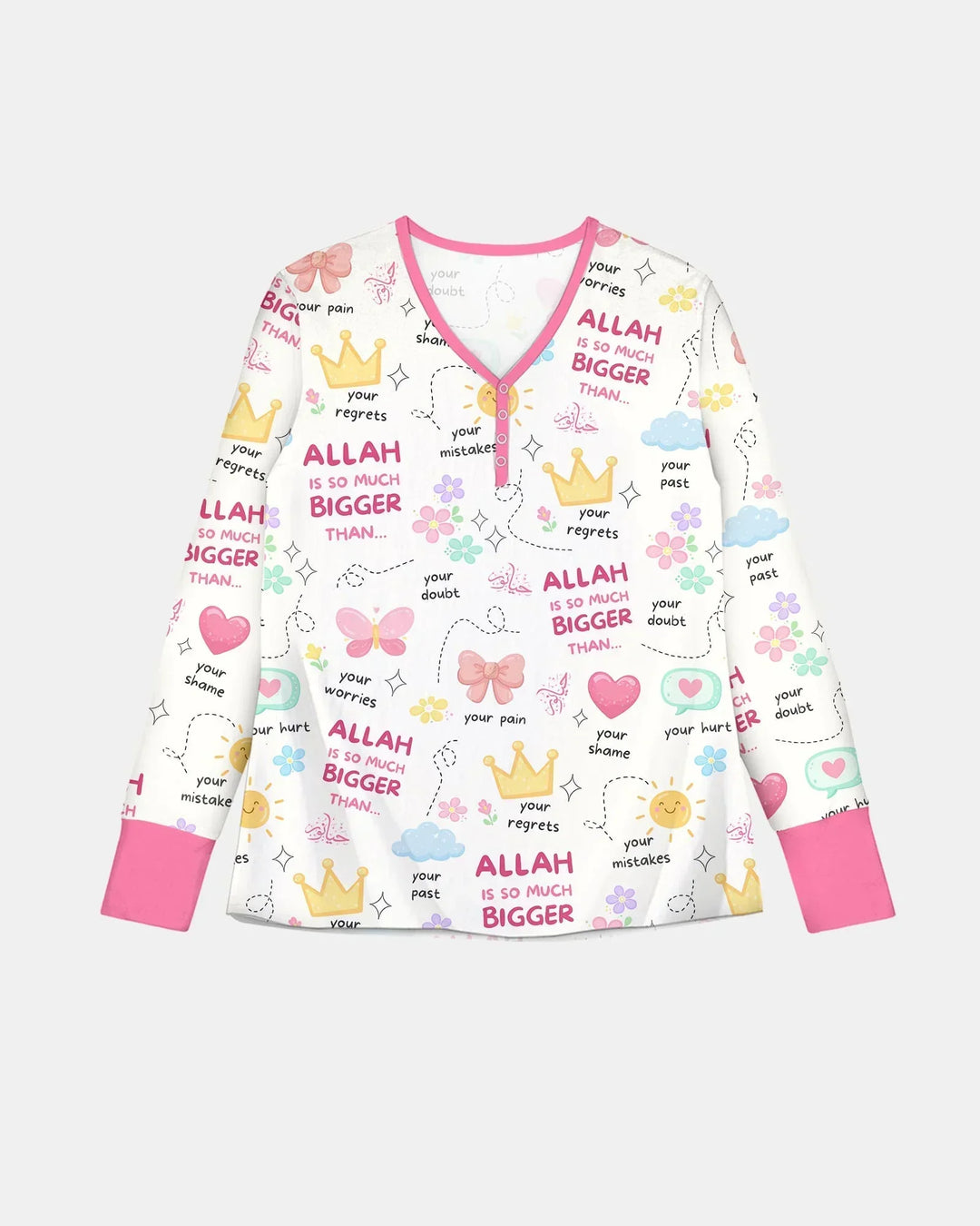 "Allah Is So Much Bigger Than..." Family Matching Bamboo Women Pajama Set