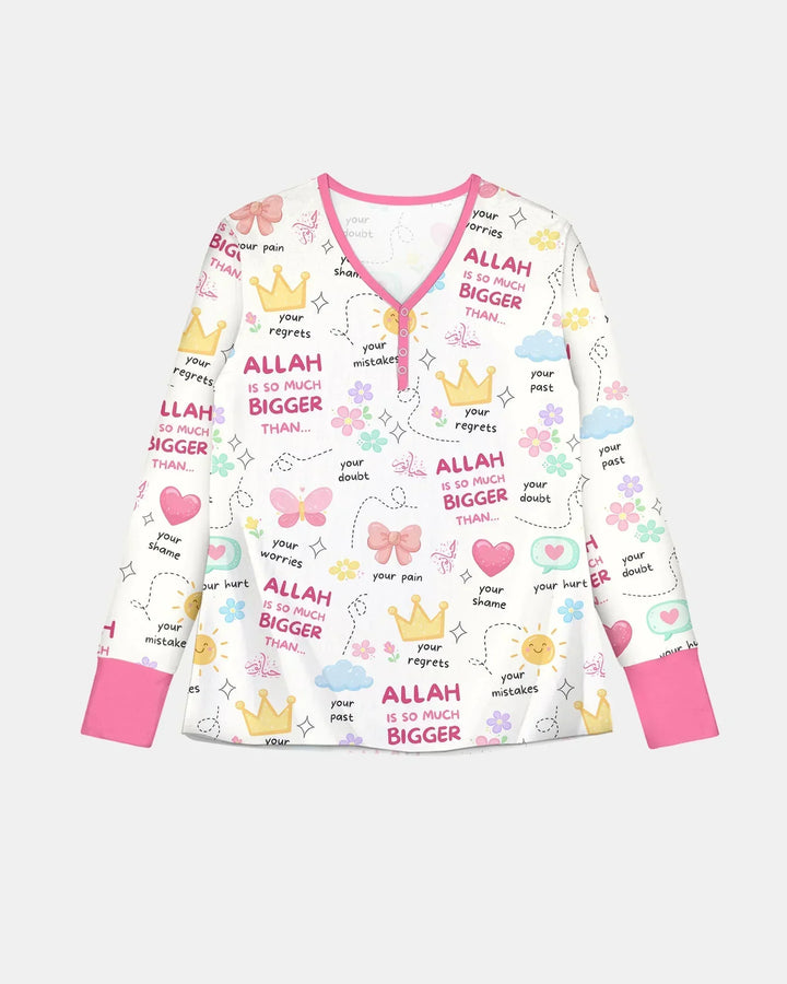 "Allah Is So Much Bigger Than..." Family Matching Bamboo Women Pajama Set