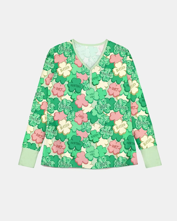 Lucky Vibes Shamrock Bamboo Women Pajama Set