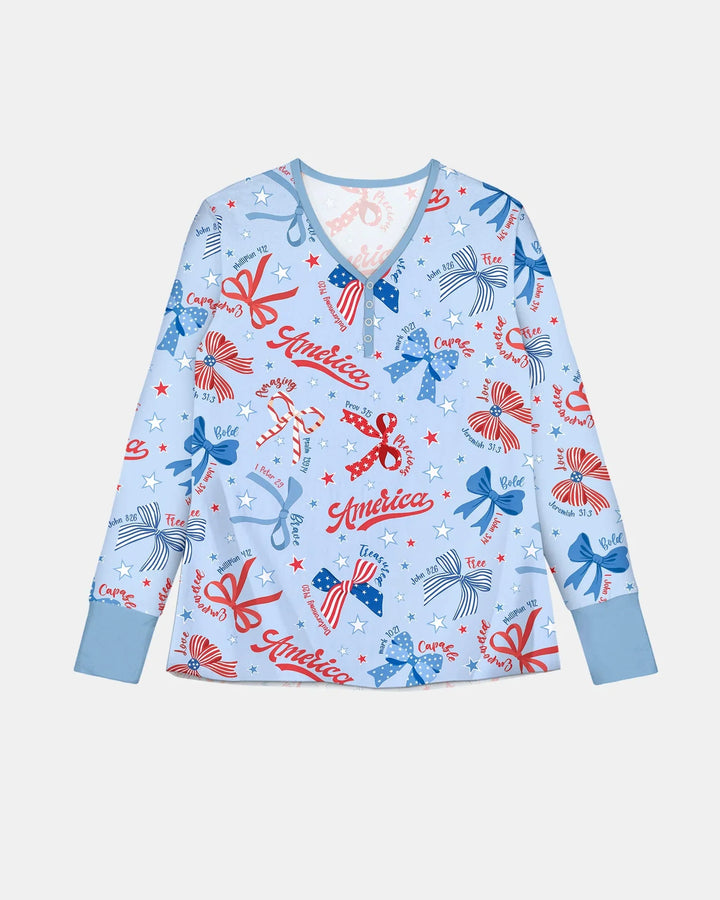Girly Patriotic Bamboo Women Pajama Set