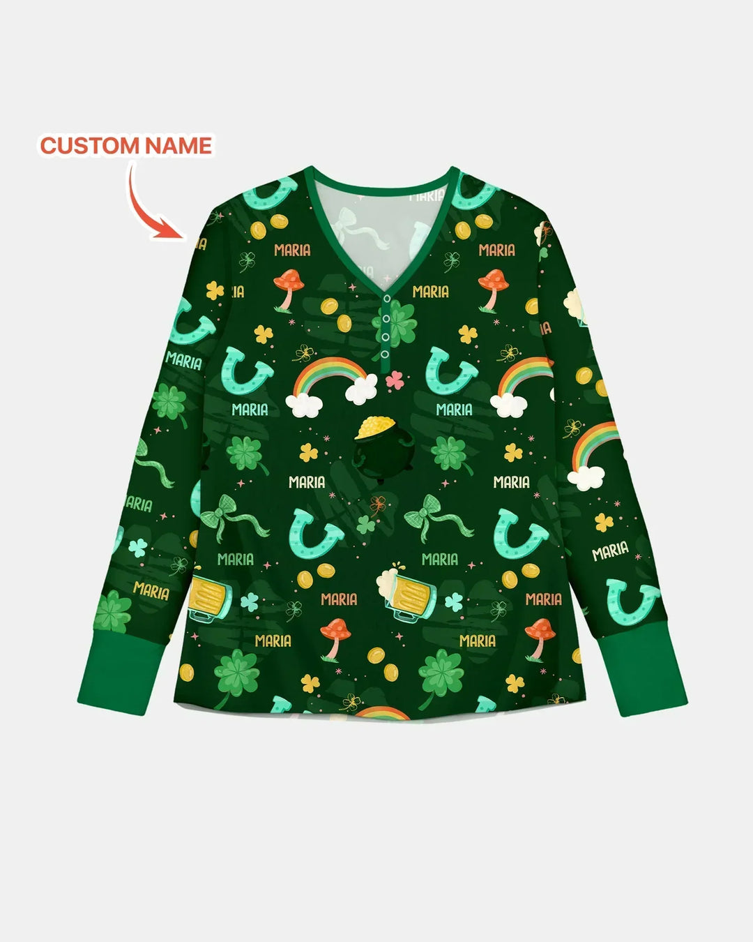 Custom Name Sprinkle Of Luck Bamboo Women Pajama Set