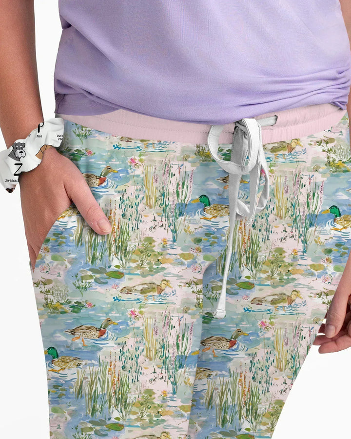 Watercolor Mallard Duck Bamboo Women Pajama Set