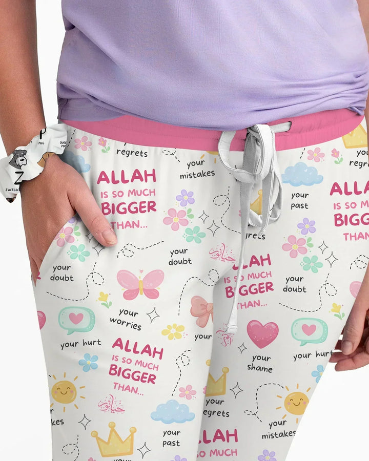 "Allah Is So Much Bigger Than..." Family Matching Bamboo Women Pajama Set