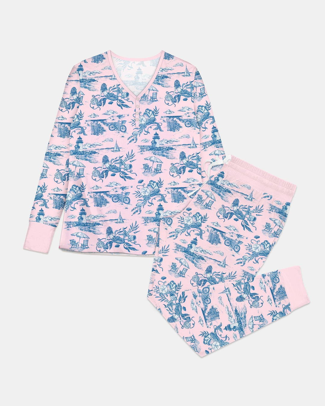 Summer Toile Bamboo Women Pajama Set