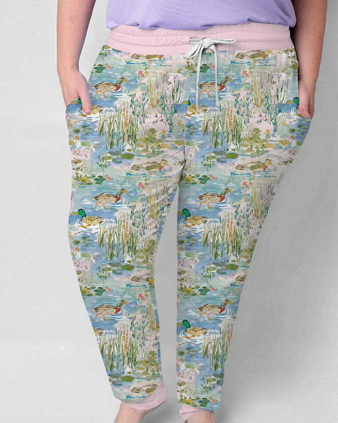 Watercolor Mallard Duck Bamboo Women Pajama Set
