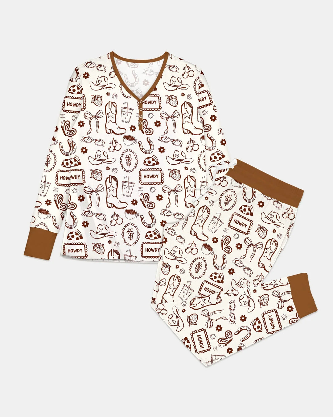 Doodle Wild West Cowgirl Bamboo Women Pajama Set