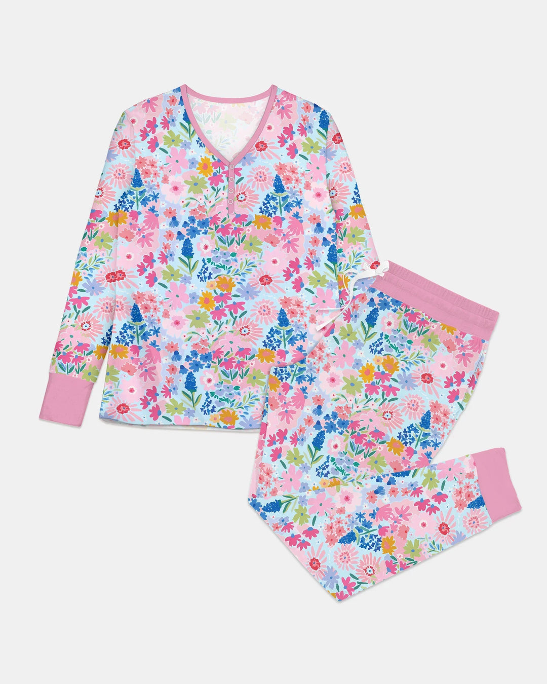 Little Flower Garden Matching Bamboo Women Pajama Set
