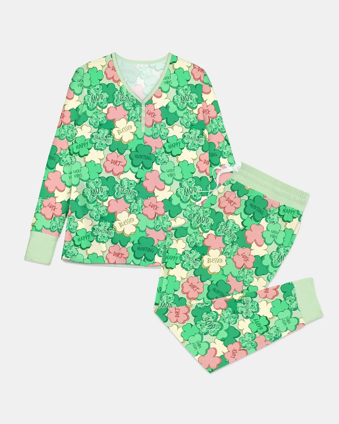 Lucky Vibes Shamrock Bamboo Women Pajama Set