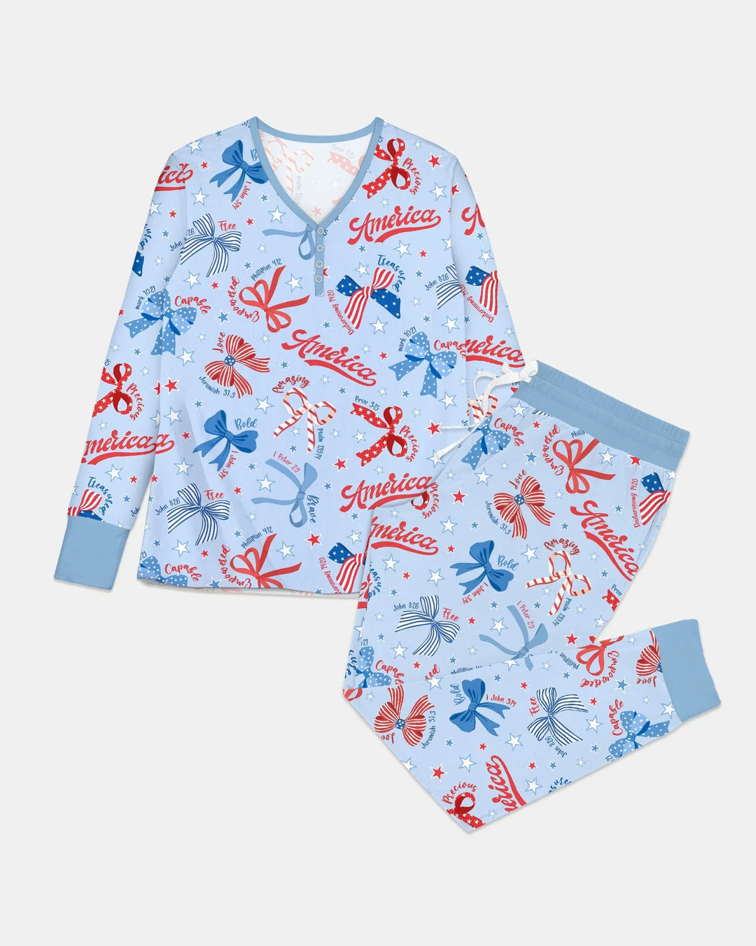 Girly Patriotic Bamboo Women Pajama Set
