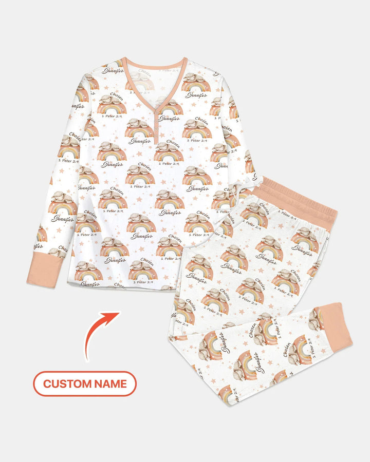 Chosen As His Own Custom Name Bamboo Women Pajama Set