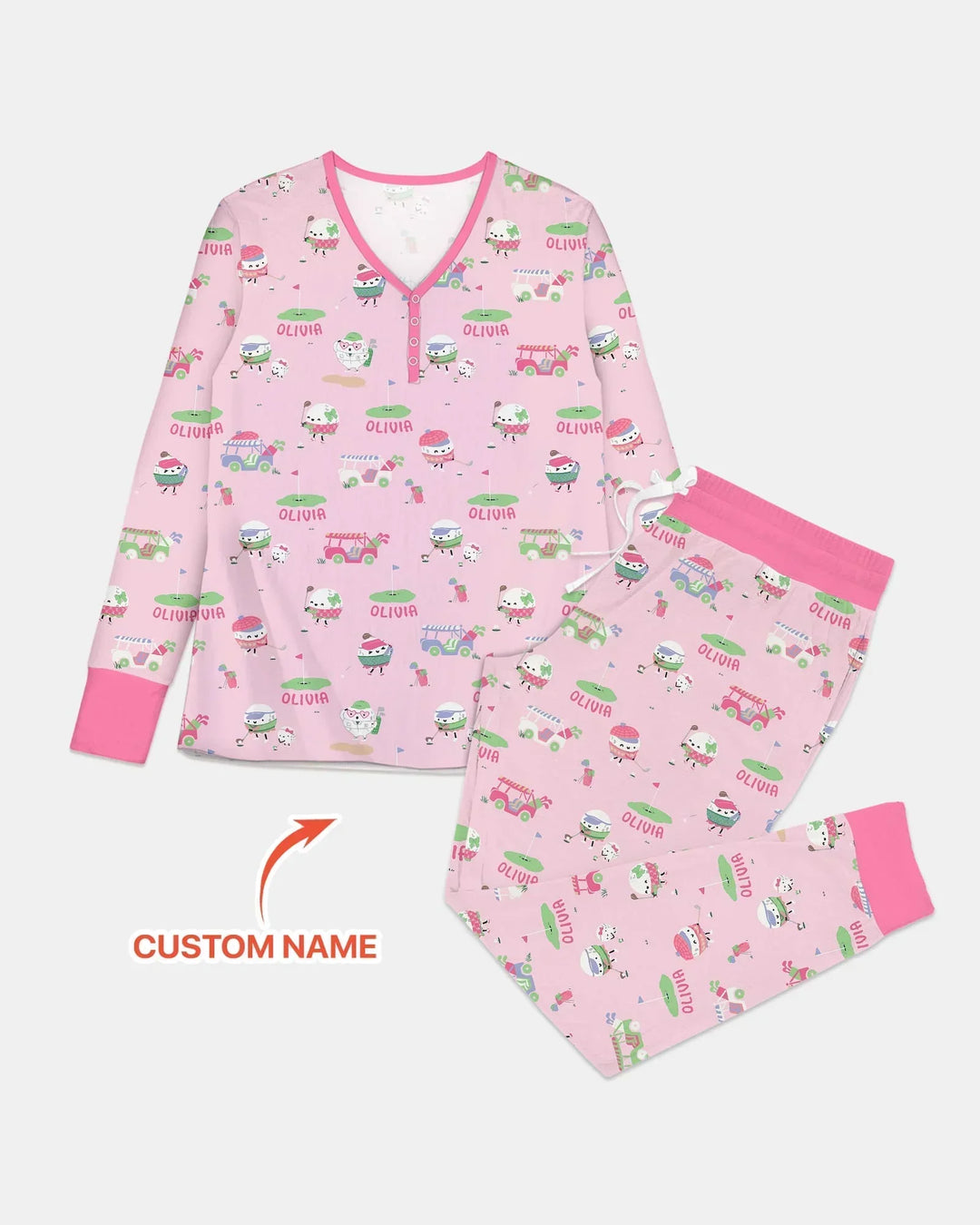Cute Golf ball Bamboo Women Pajama Set