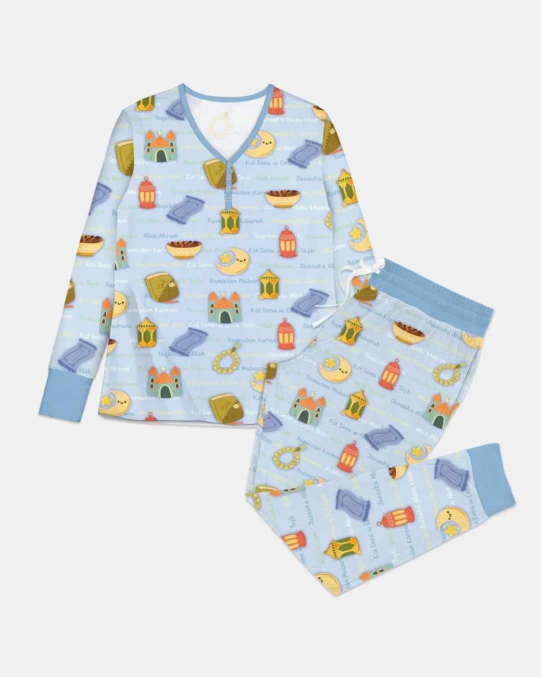 Ramadan Mubarak Family Matching Bamboo Women Pajama Set