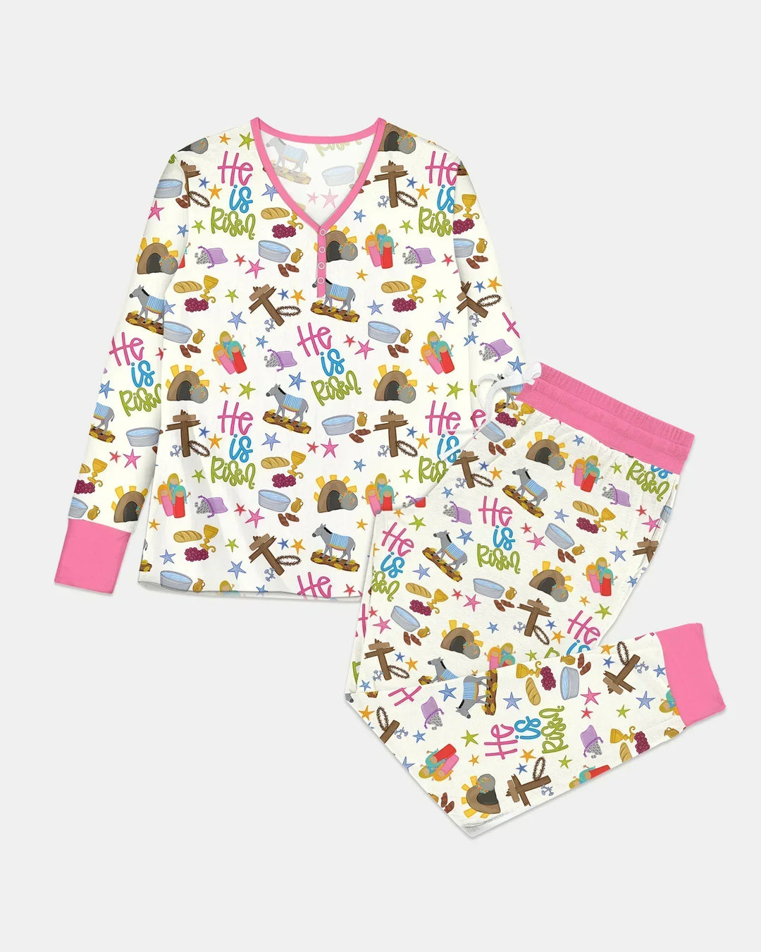 Bible Story Easter Family Matching Bamboo Women Pajama Set