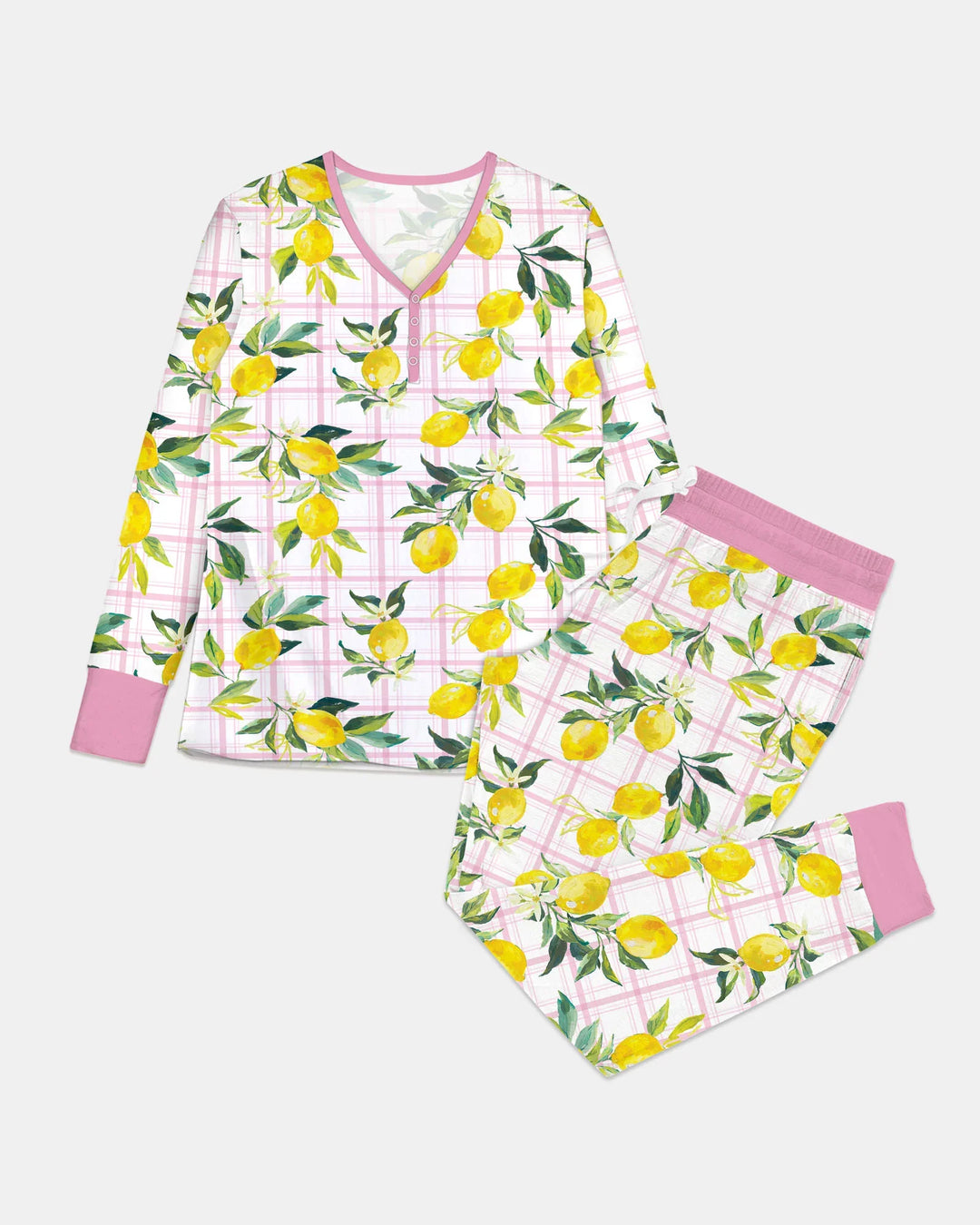 Mediterranean Lemons Family Matching Bamboo Women Pajama Set