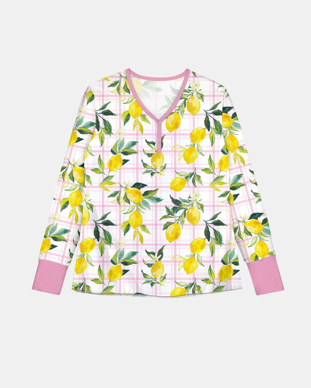 Mediterranean Lemons Family Matching Bamboo Women Pajama Set