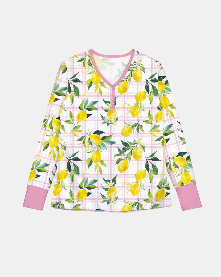 Mediterranean Lemons Family Matching Bamboo Women Pajama Set