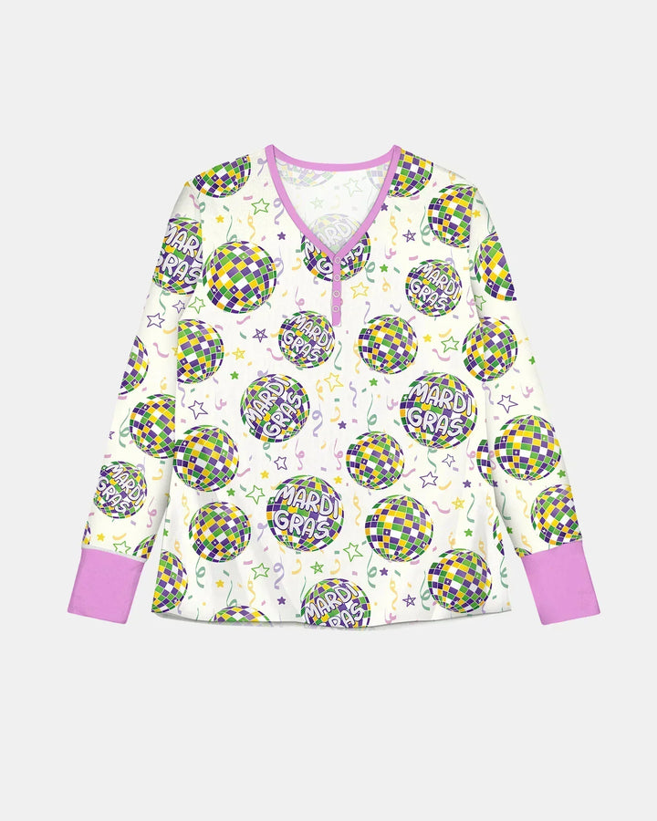 Mardi Gras Disco Ball Bamboo Women Pajama Set
