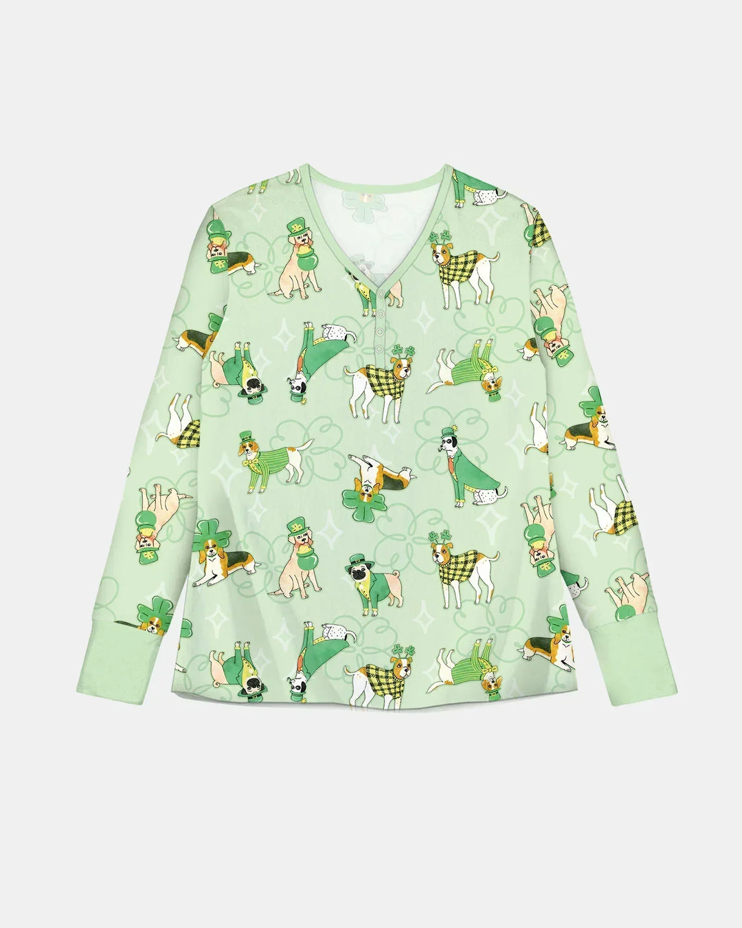St. Patrick's Day Puppies Bamboo Women Pajama Set
