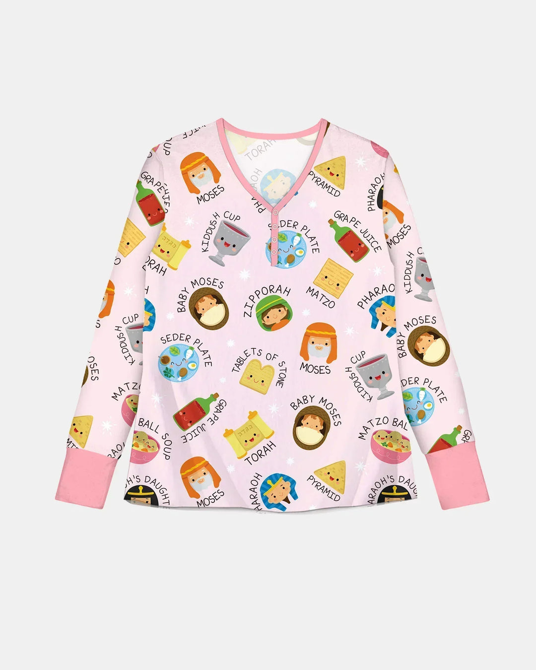 Cute Passover Characters Bamboo Women Pajama Set