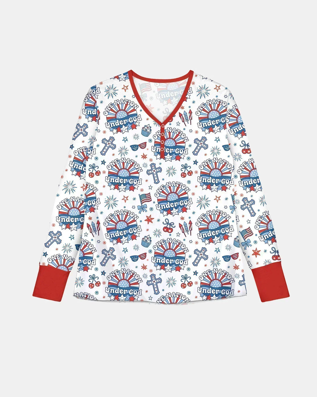 One Nation Under God Family Matching Bamboo Women Pajama Set