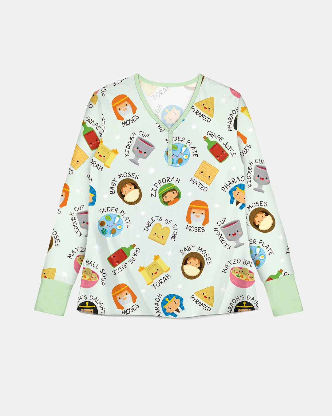 Cute Passover Characters Bamboo Women Pajama Set