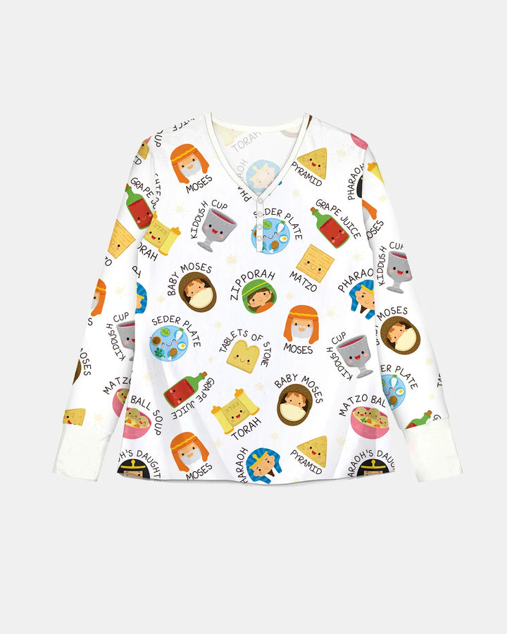 Cute Passover Characters Bamboo Women Pajama Set